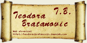 Teodora Bratanović vizit kartica